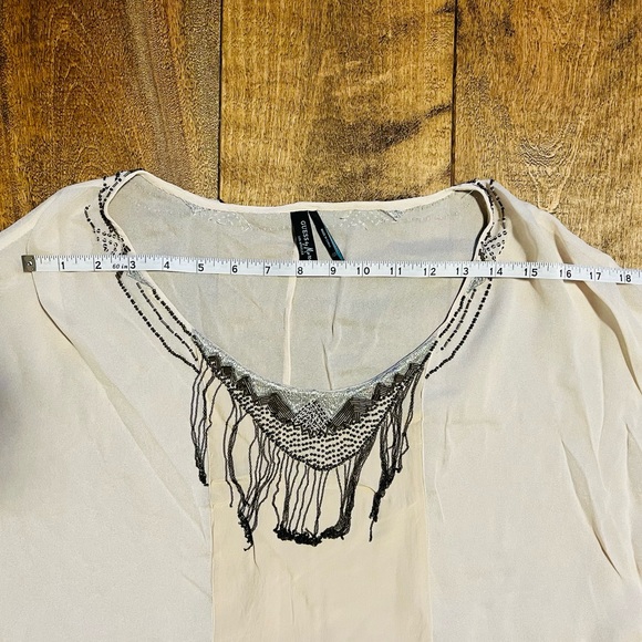 Guess by Marciano Bohemian Tunic Top w/ Metal Beading Details & Dolman Sleeves - Picture 12 of 13